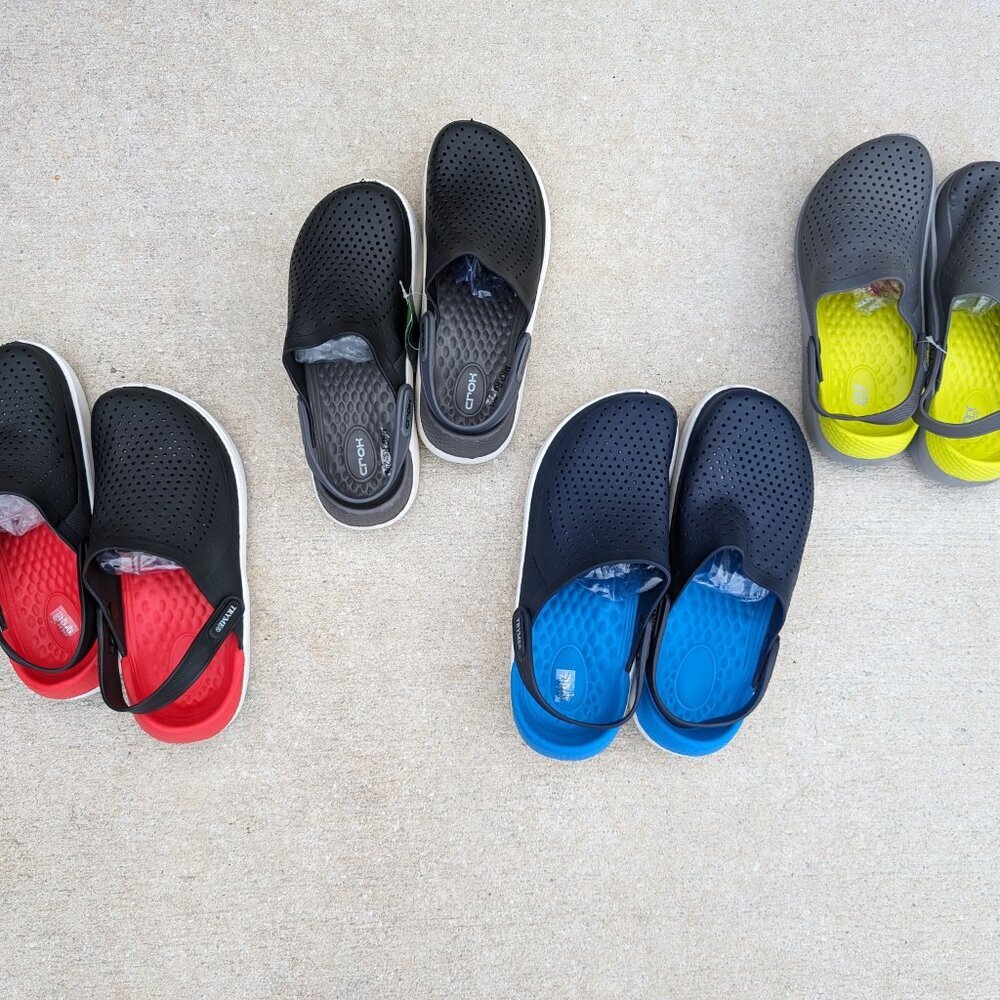 Unisex Classic Clogs Sandals with Back Strap Water Friendly Slipper(Red/Neon)